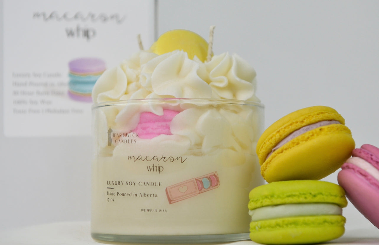 Macaron Whip | Rhubarb + Butter Frosting + Vanilla Cream